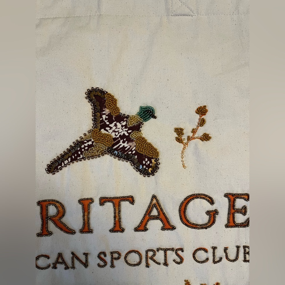 Anthropologie Beaded Canvas Tote Bag NWT - Picture 3 of 4